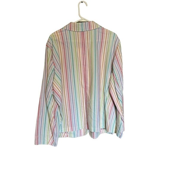 Talbots Blazer 22W Petites Jacket Multicolored Striped Button Down Career NEW - Picture 3 of 8